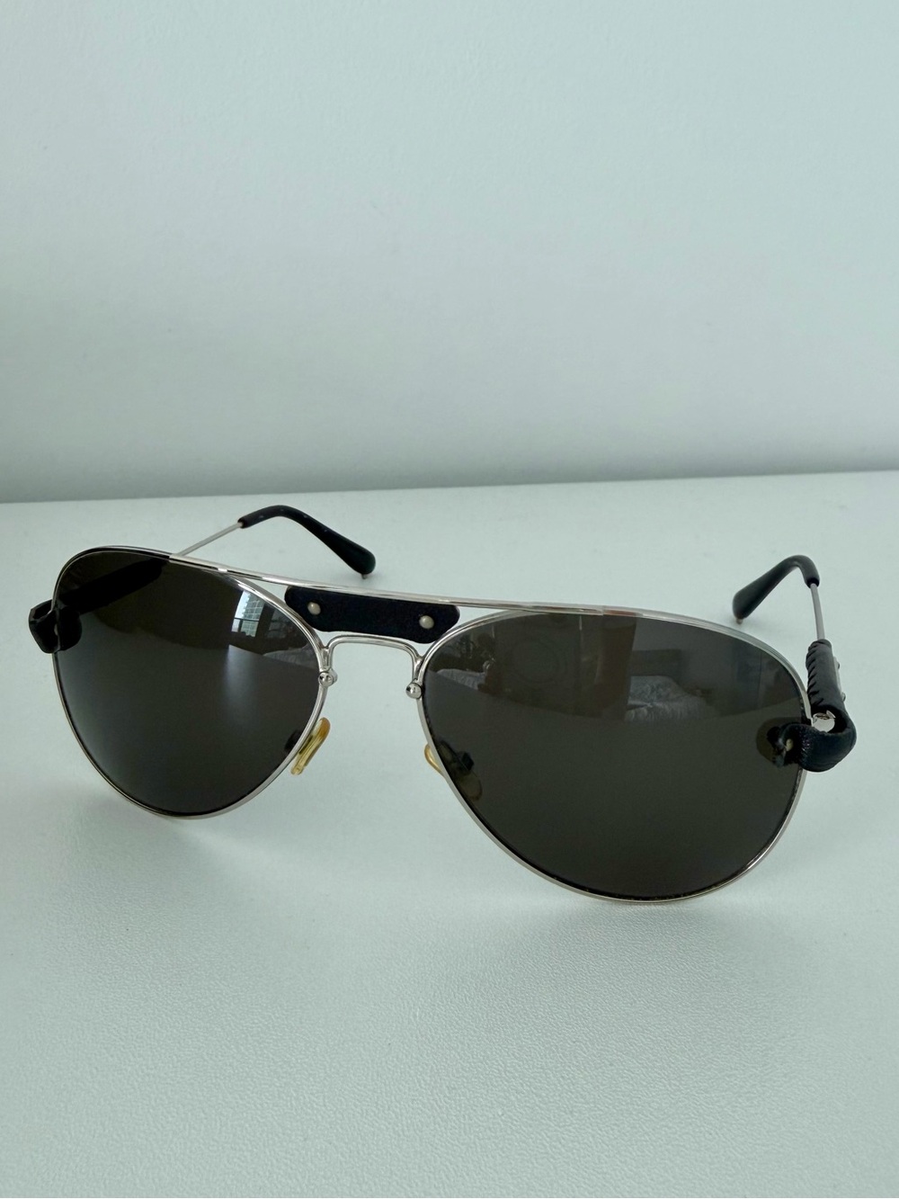 Chloe Black and Silver Aviator Sunglasses